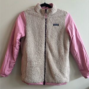 Patagonia Pink and Beige Fleece Jacket